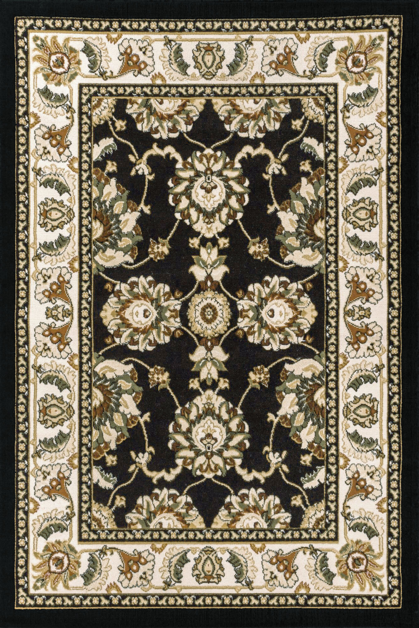 Large View Atlanta Traditional Classic Black Rug