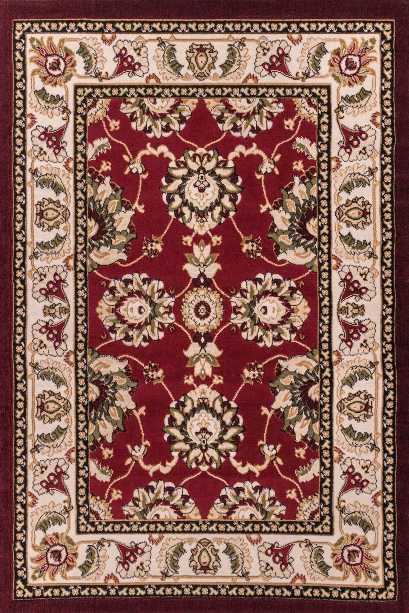 Large View Atlanta Red Traditional Floral Rug
