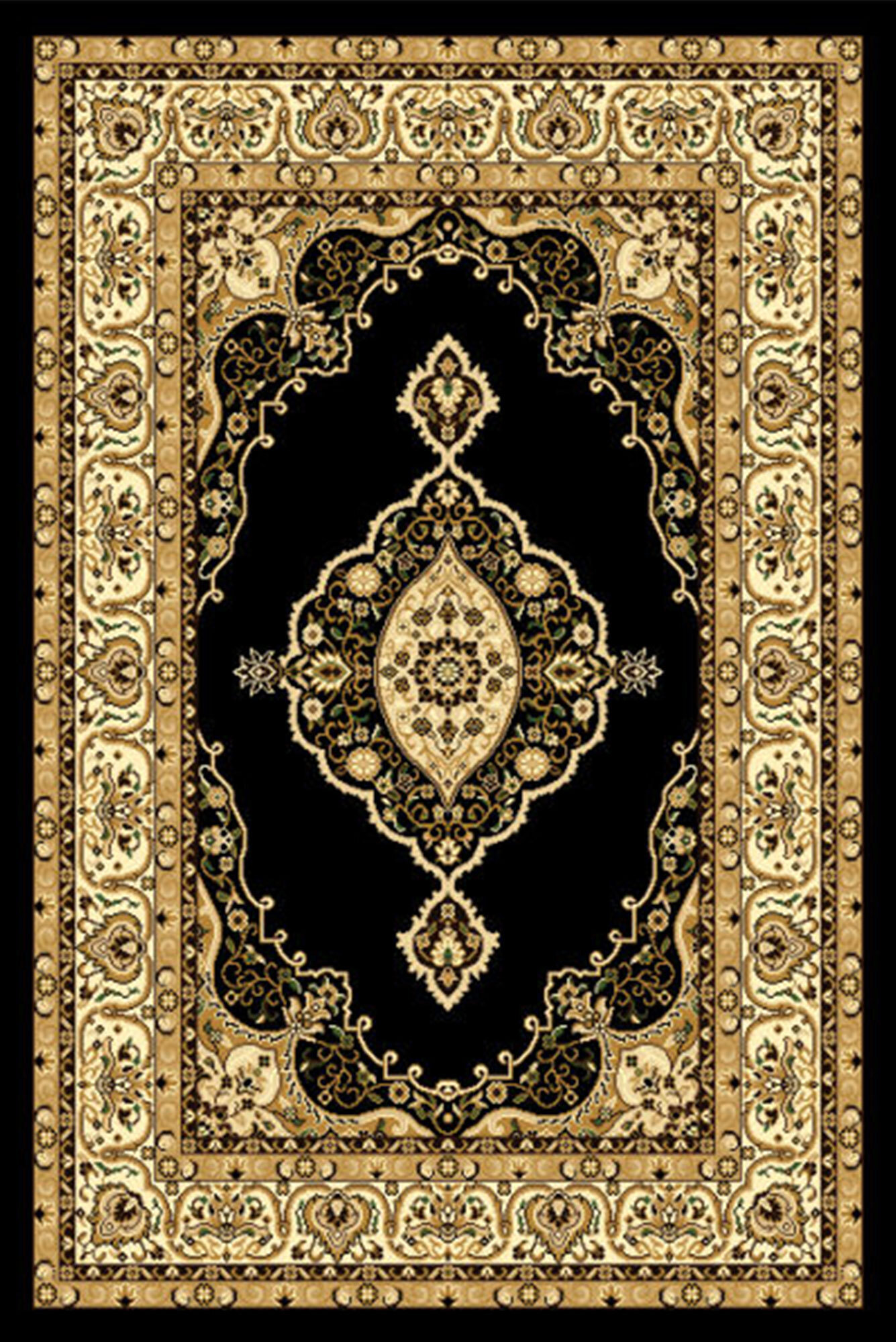 Large View Atlanta Classic Medallion Black Rug
