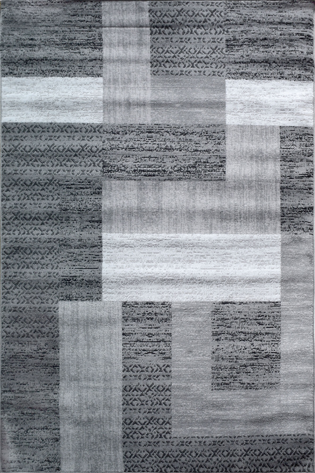 Large View Atlanta Modern Geometric Grey Rug