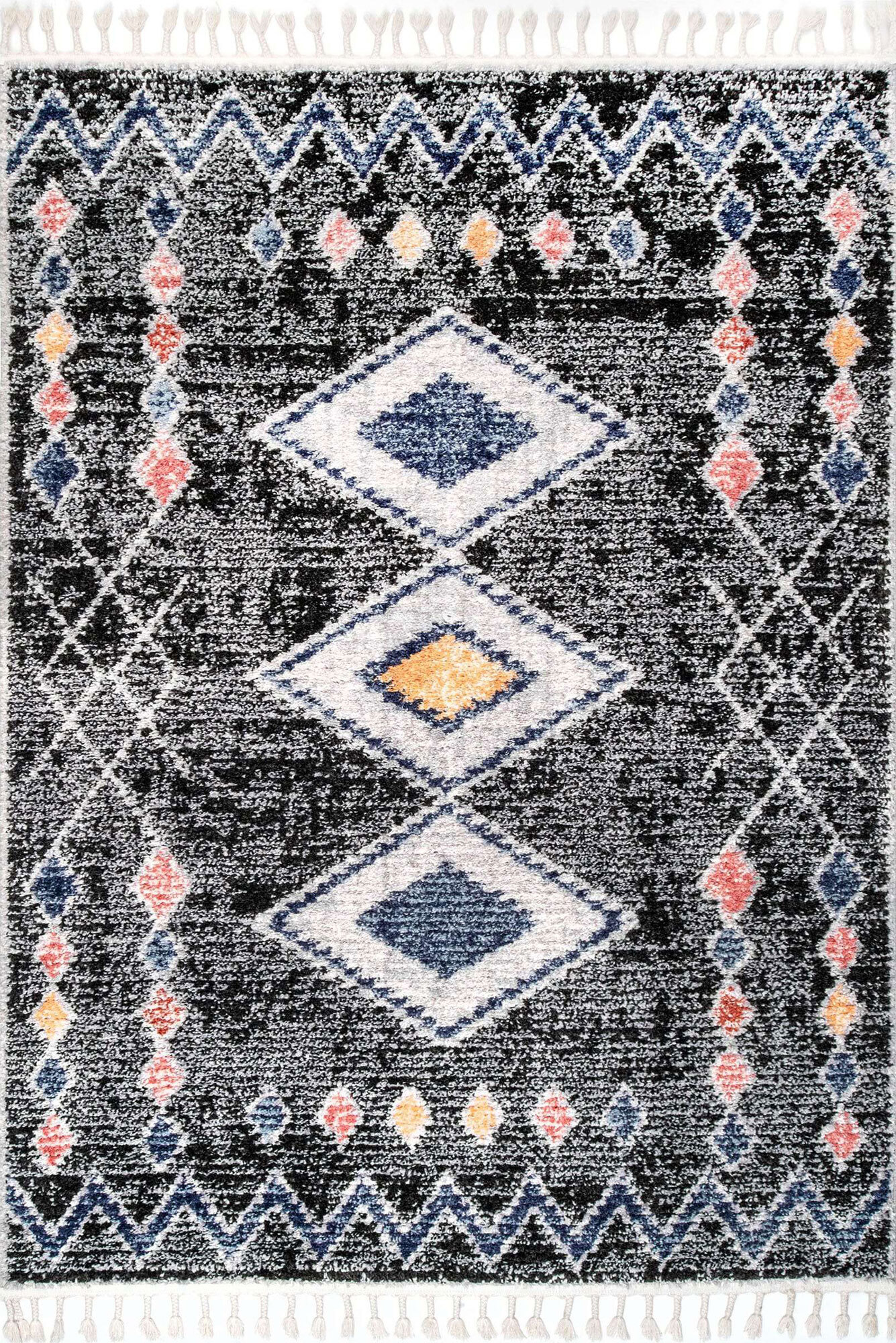 Amara Moroccan Rug Black Rugs 30 Day Returns