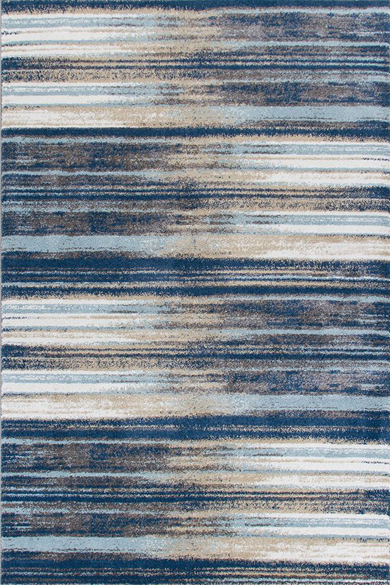 Large View Alex Blue Modern Striped Rug