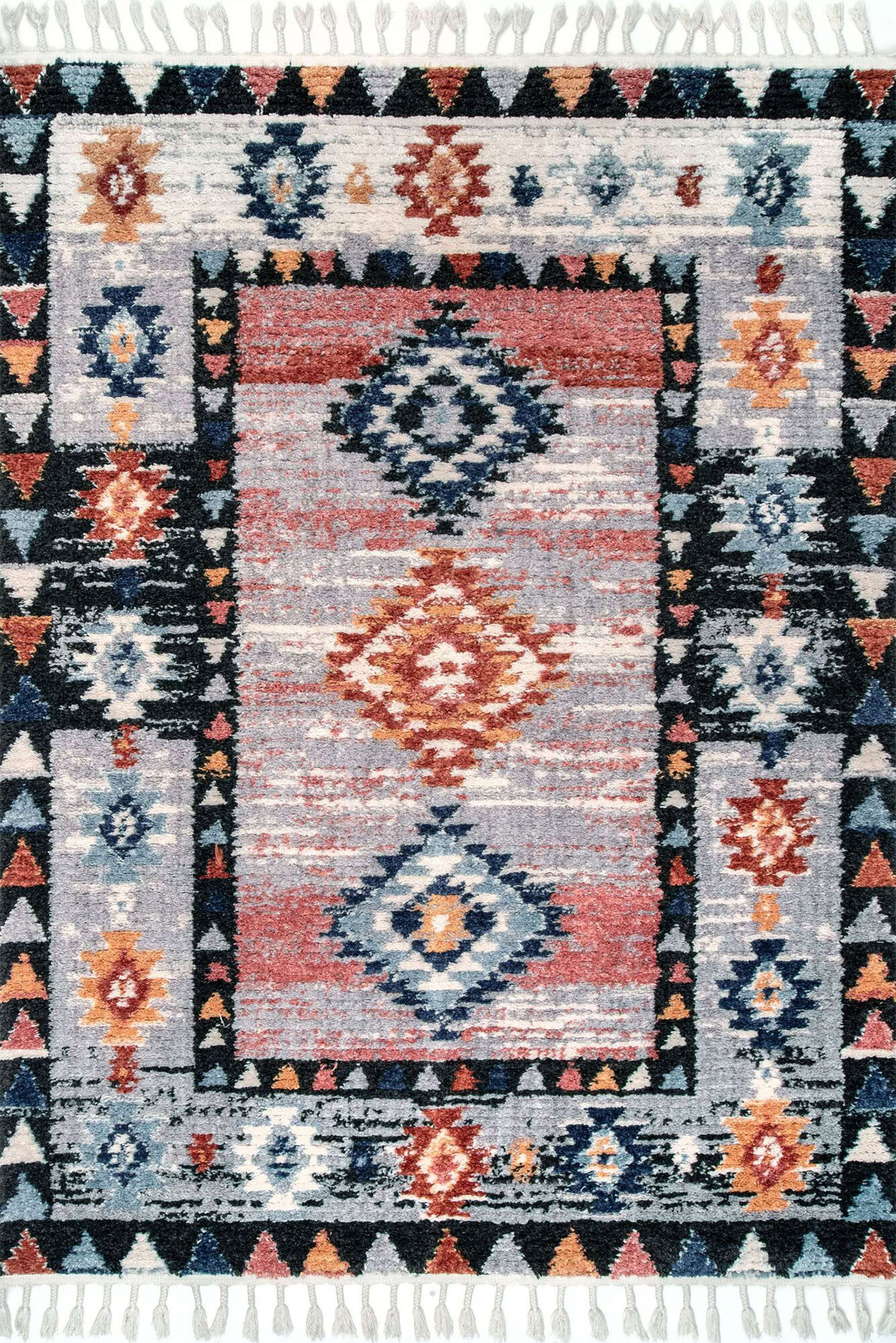 Amara Moroccan Tribal Fringed Rug