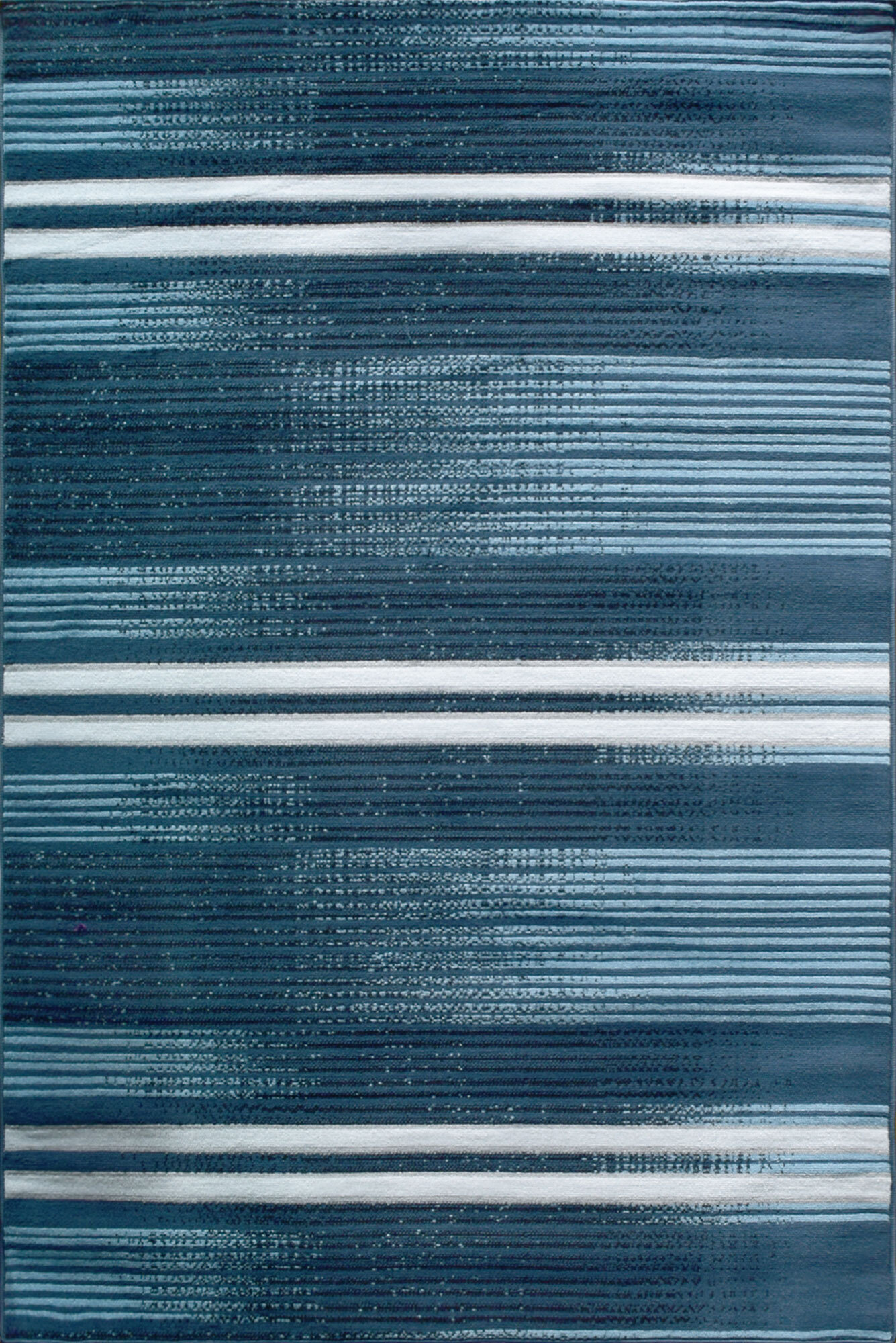 Large View Atlanta Blue Modern Striped Rug