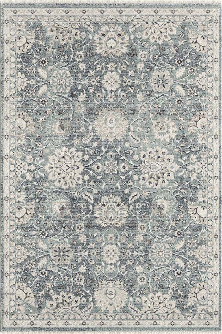 Aden Traditional Blue Floral Rug