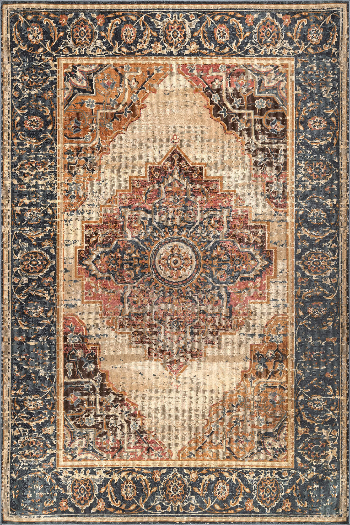 Alder Distressed Medallion Rug