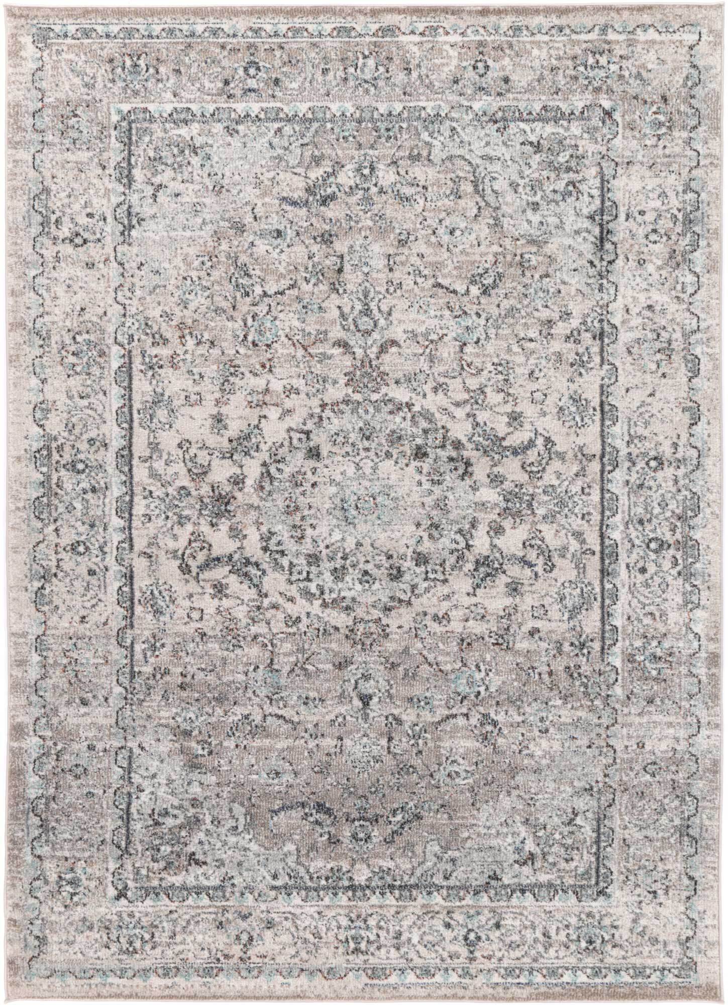 Large View Alani Grey Traditional Floral Rug