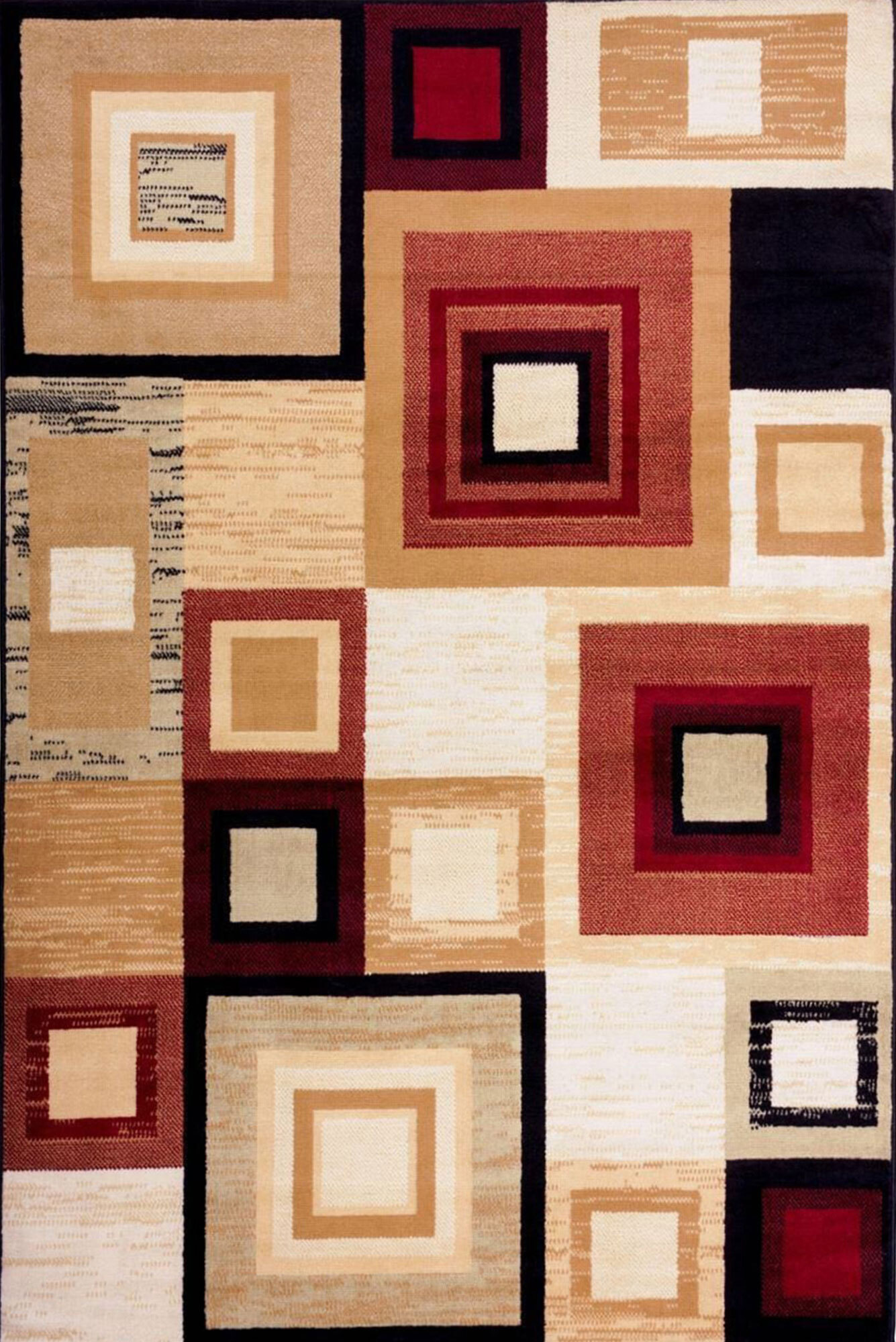 Large View Axel Modern Square Pattern Rug