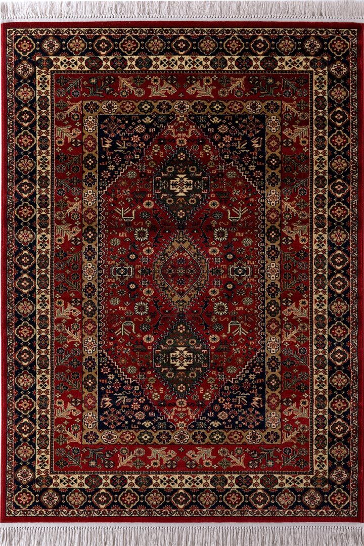 Afghan Traditional Red Border Rug