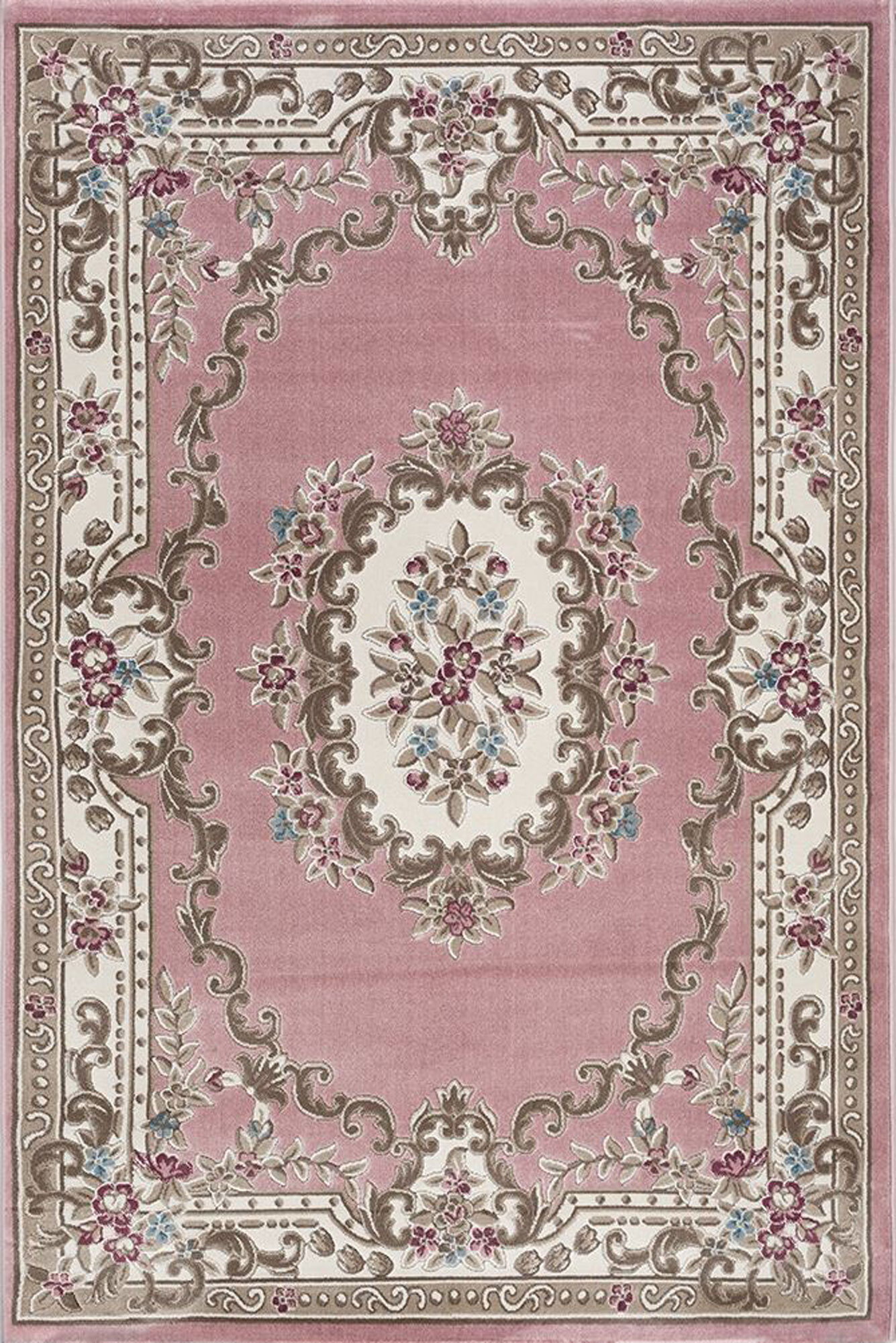 Abbie Pink Aubusson Floral Rugs
