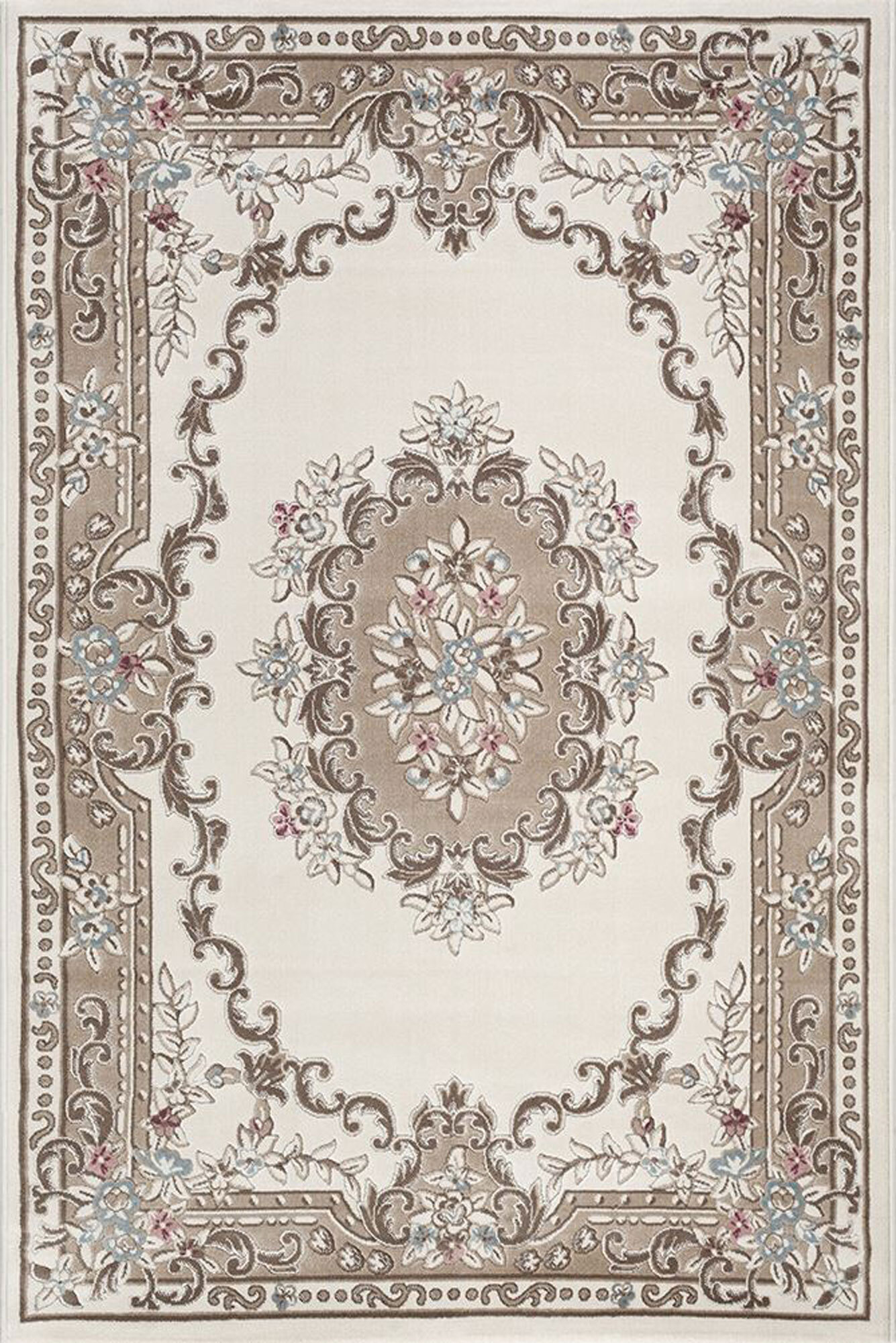 Abbie Cream Aubusson Floral Rugs