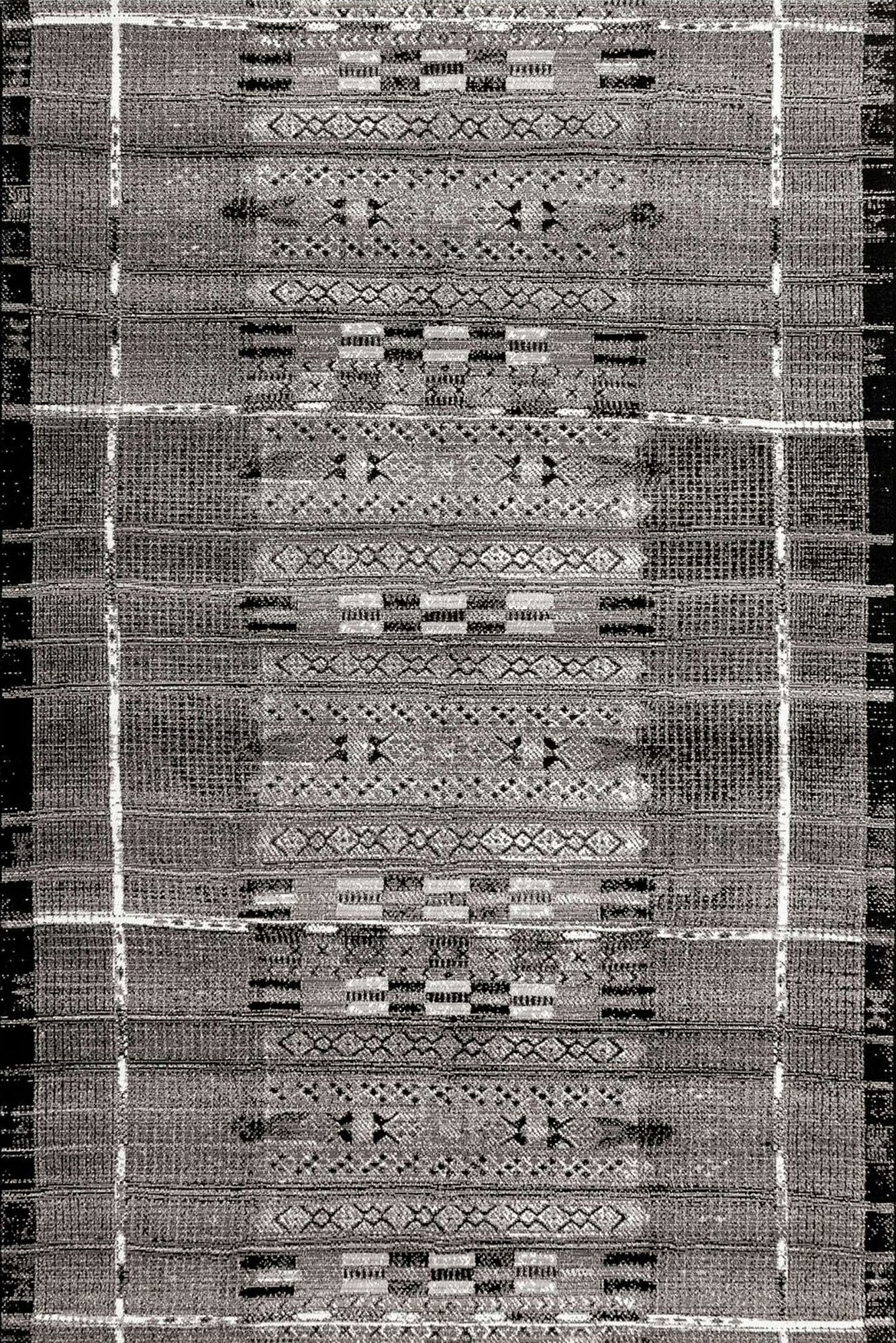 Aperto Black Tribal Pattern Rug