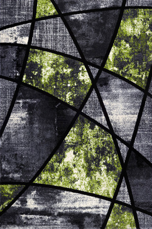 Aria Green Modern Abstract Rug