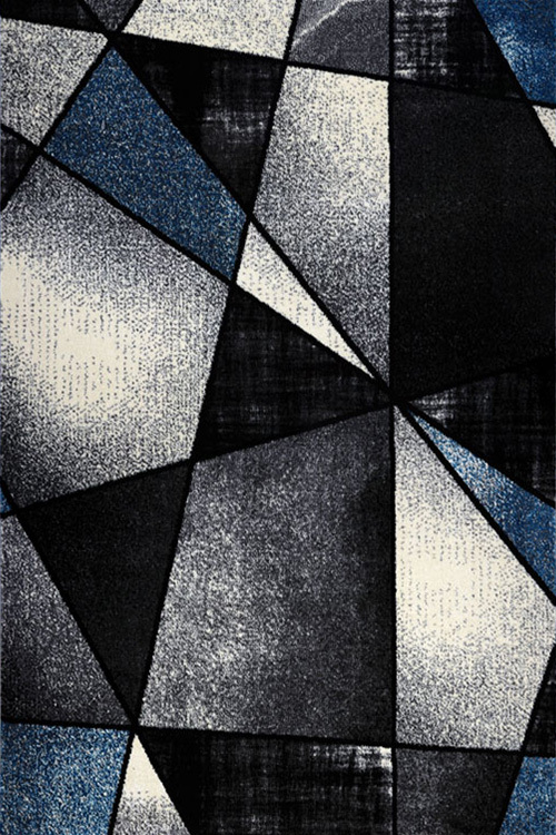Large View Aria Blue Modern Geometric Rug