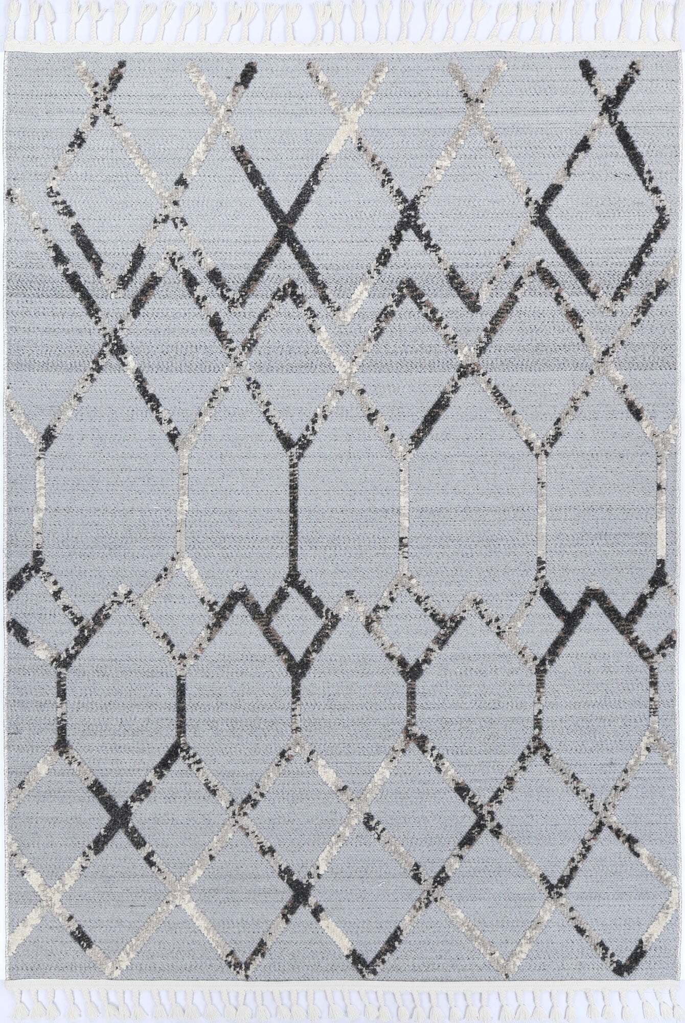 Large View Ariel Moroccan Trellis Fringed Rug