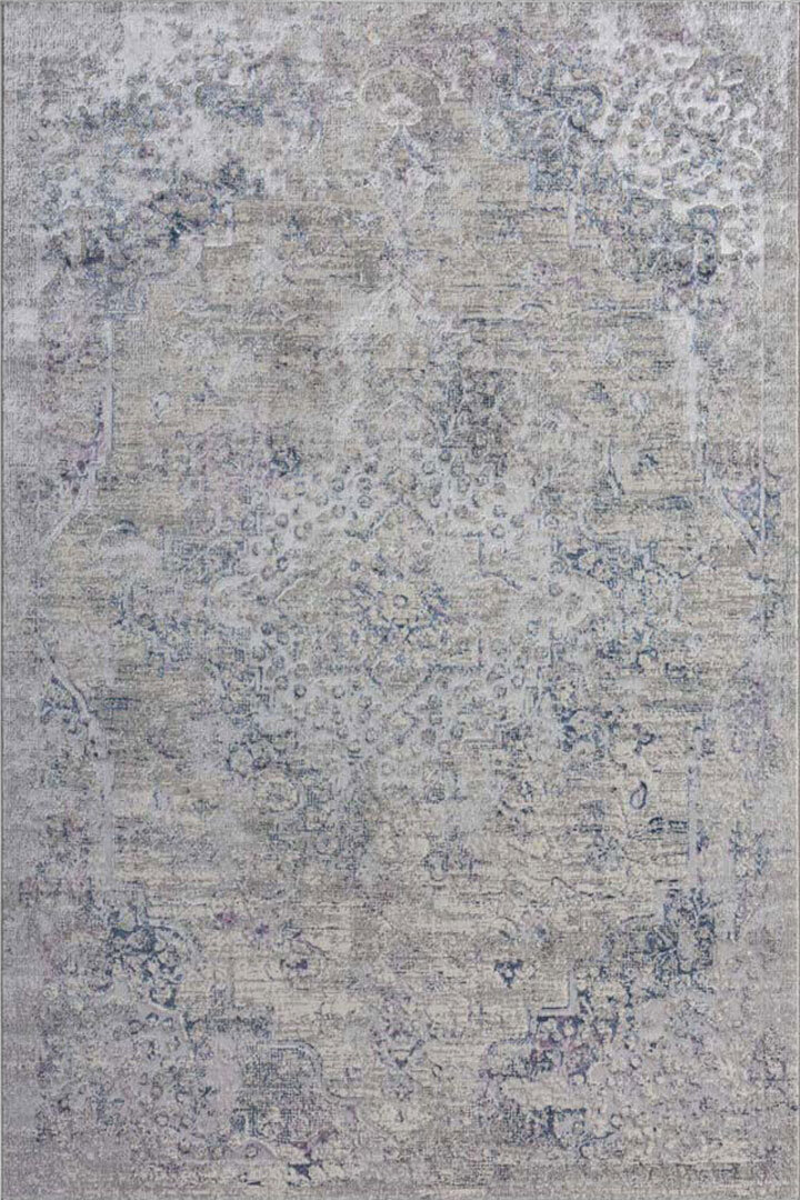Large View Ash Contemporary Medallion Rug