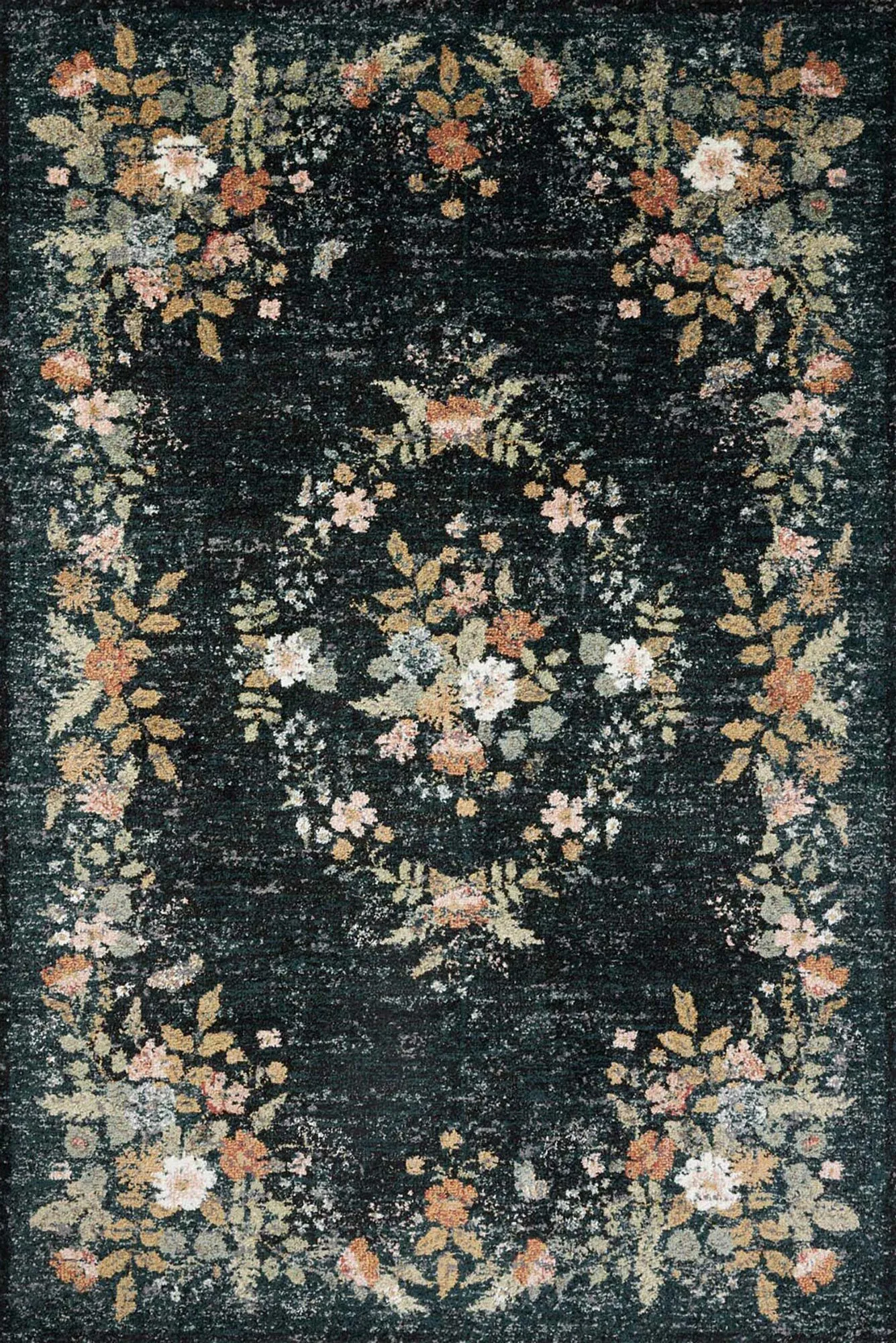 Large View Aubusson Floral Medallion Rug