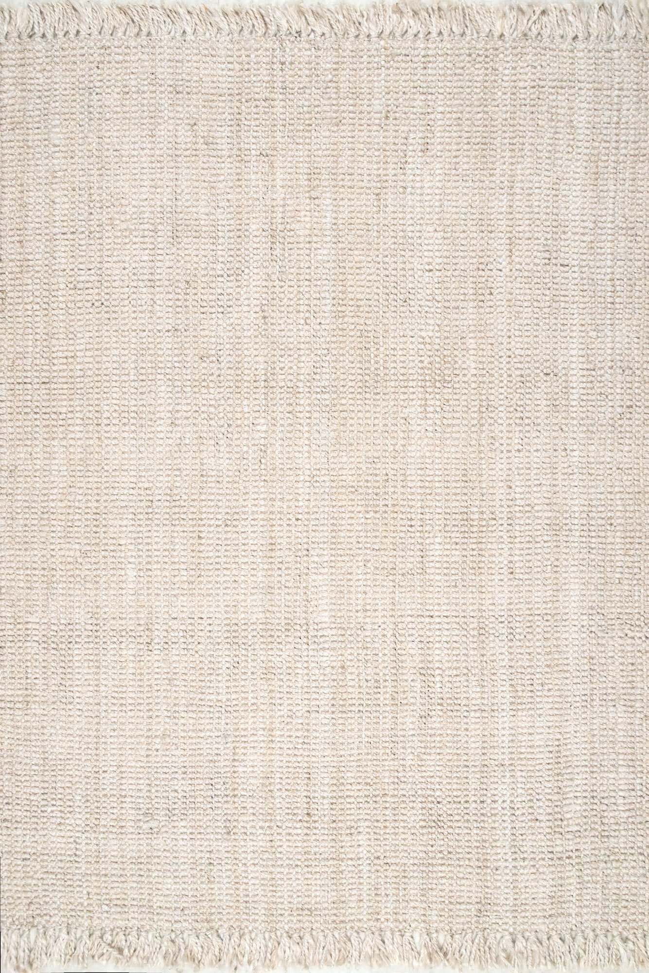 Large View Bleach Jute Hand Woven Rug
