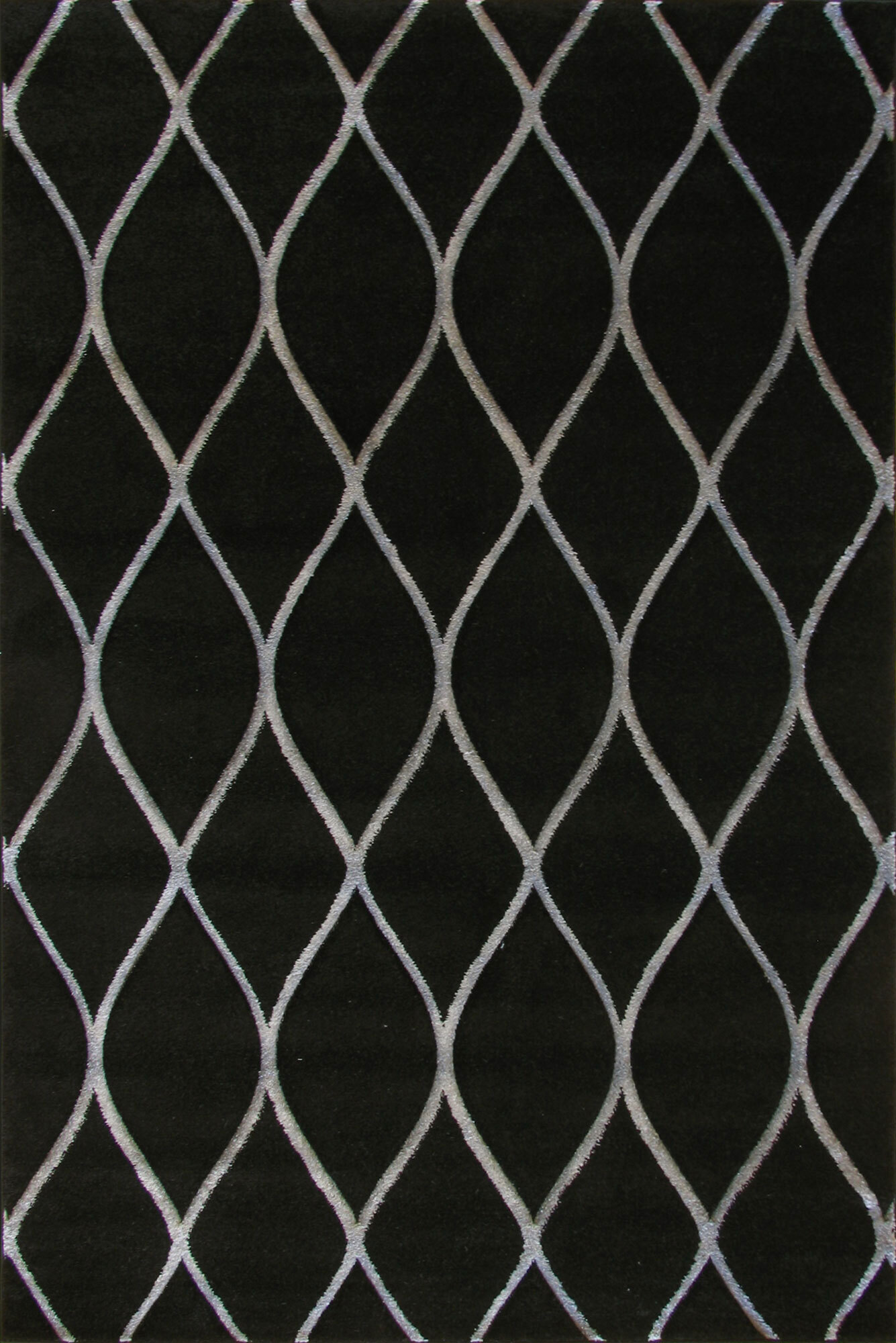 Bonnie Modern Black Trellis Rug