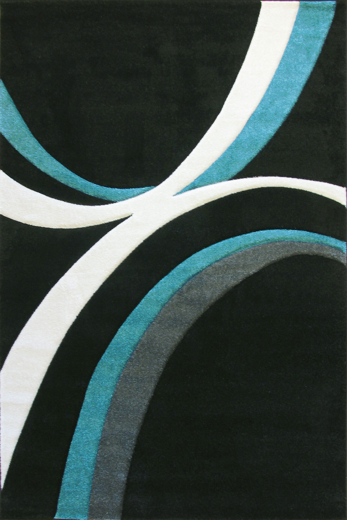 Bonnie Black Modern Abstract Rug