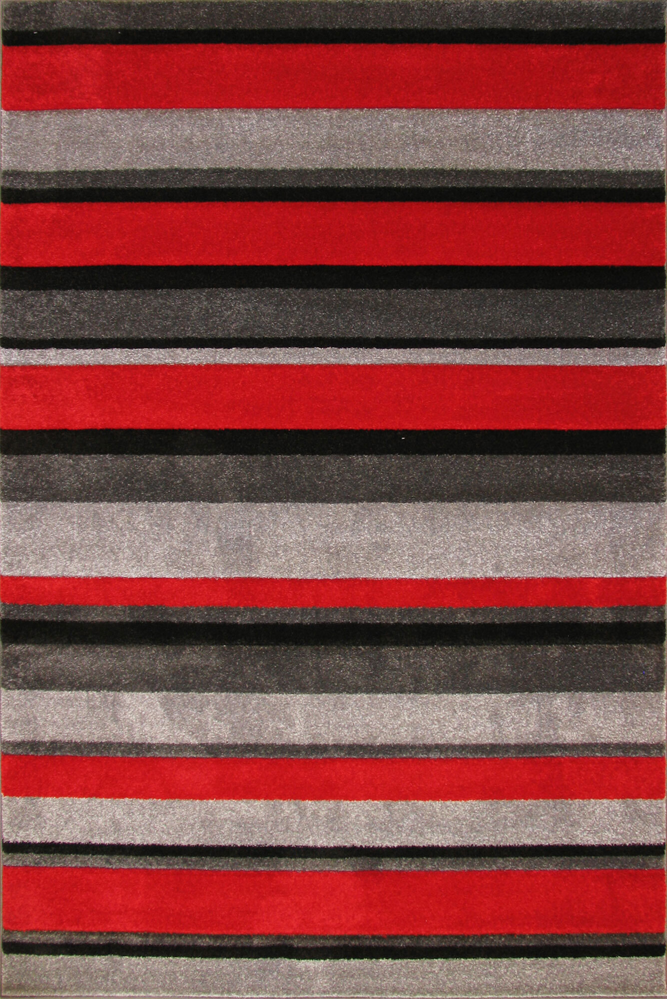 Bonnie Modern Red Striped Rug