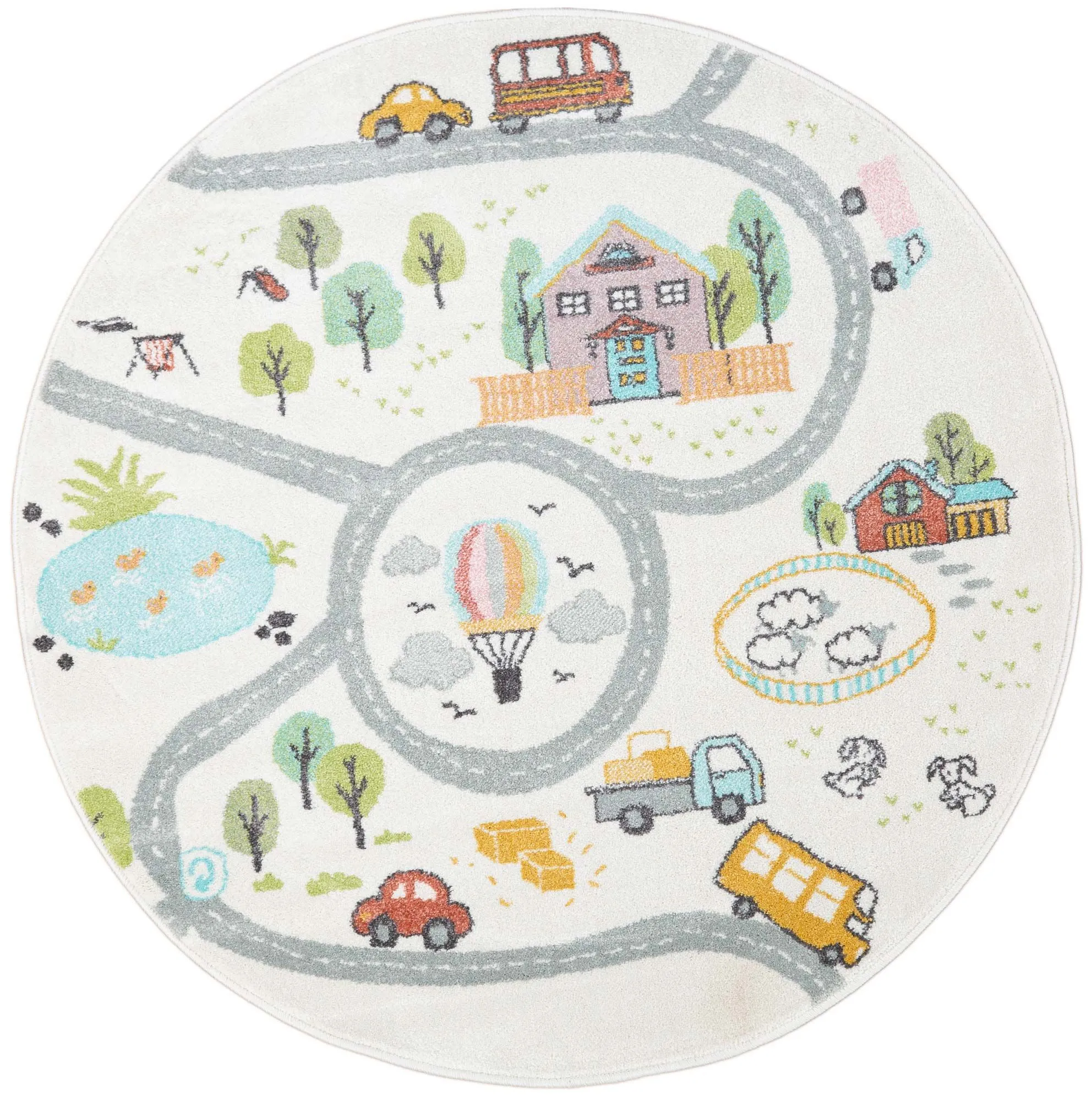 Candy Road Kids Round Rug