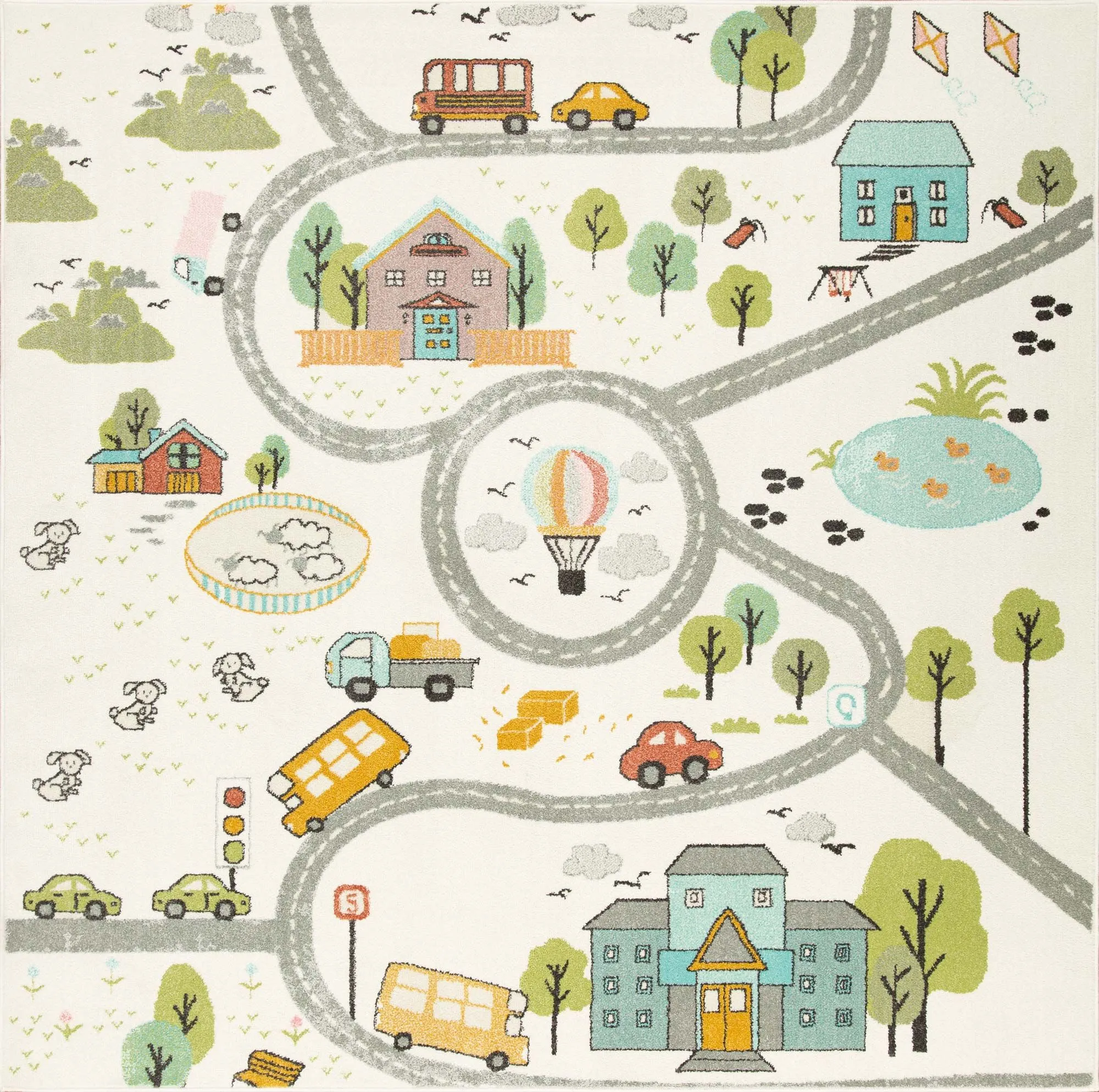 Candy Road Kids Square Rug
