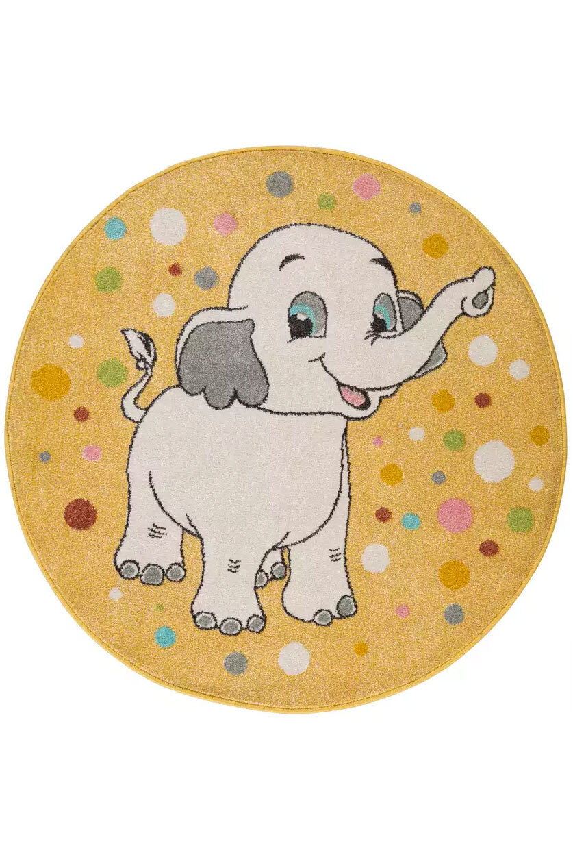 Large View Candy Elephant Kids Round Rug