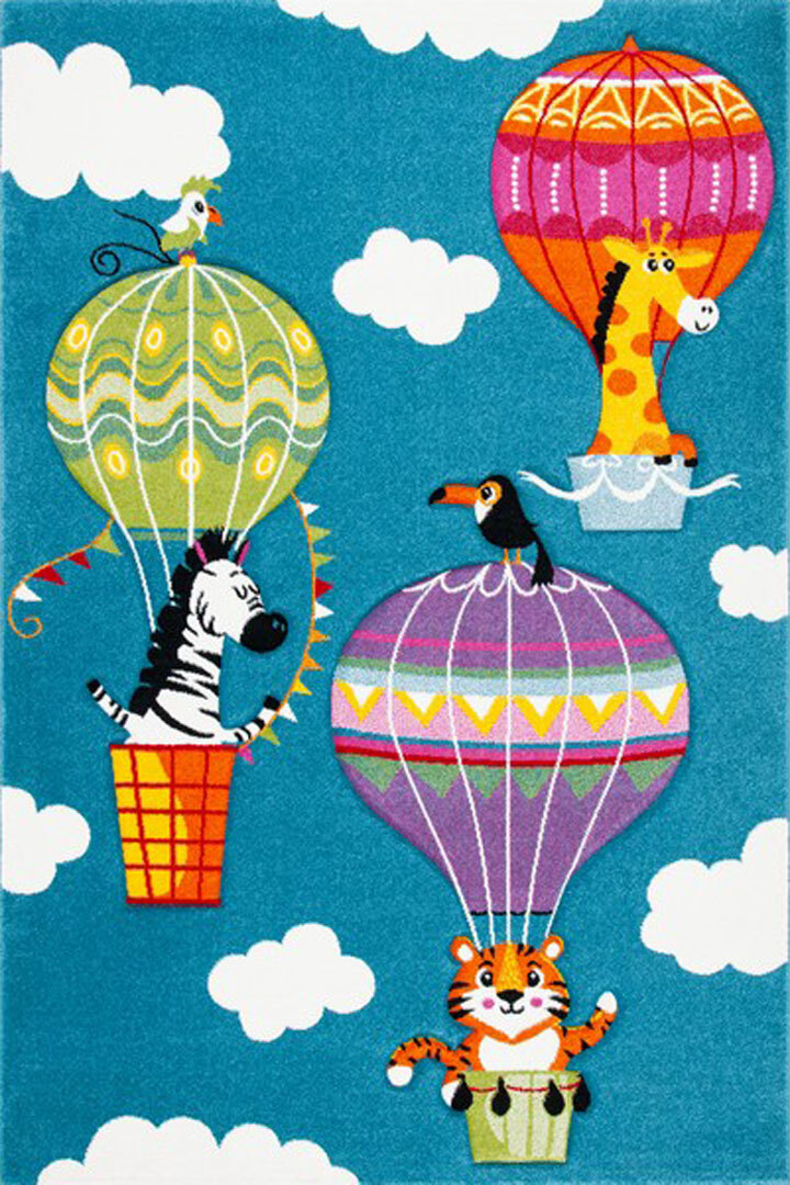 Charlie Hot Air Balloon Kids Rug