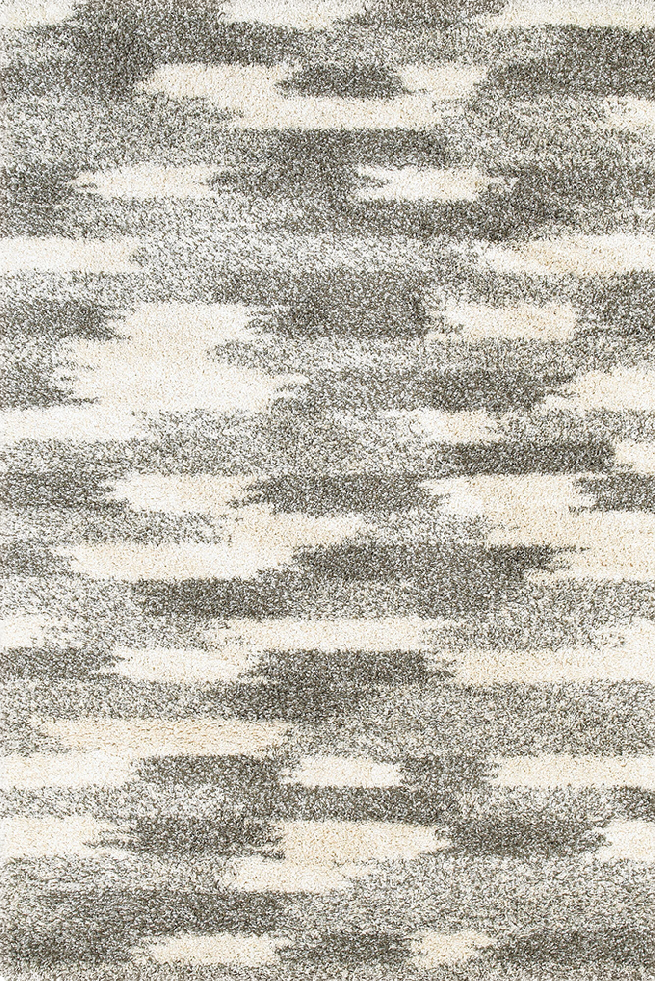 Ciro Beige Abstract Shaggy Rug