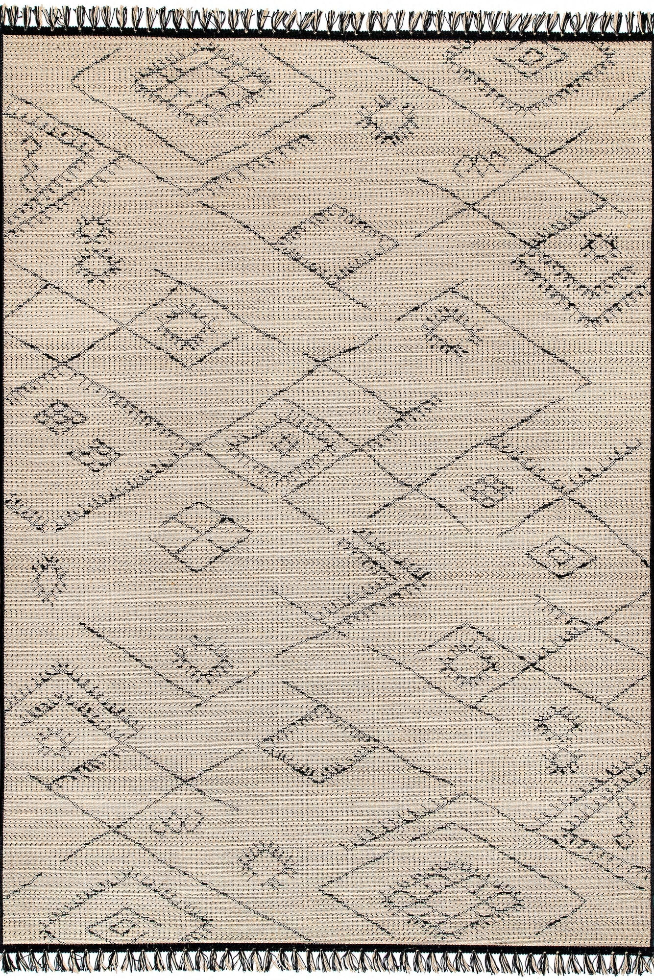 Large View Carlo Geometric Fringed Rug
