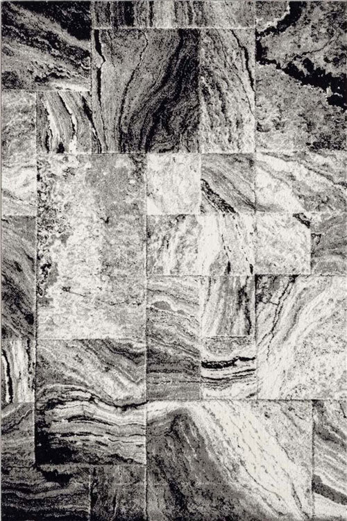 David Black Marble Pattern Rug