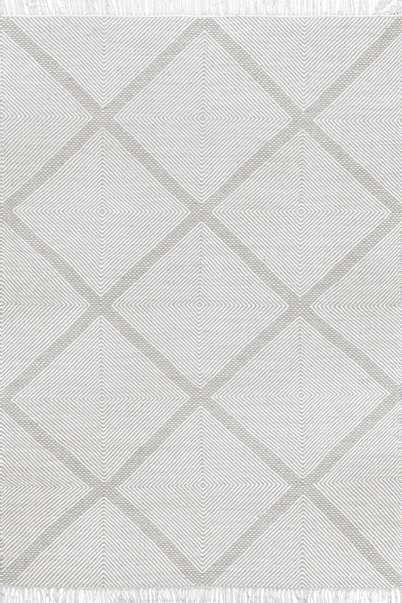 Large View Dhurrie Diamond Pattern Rug