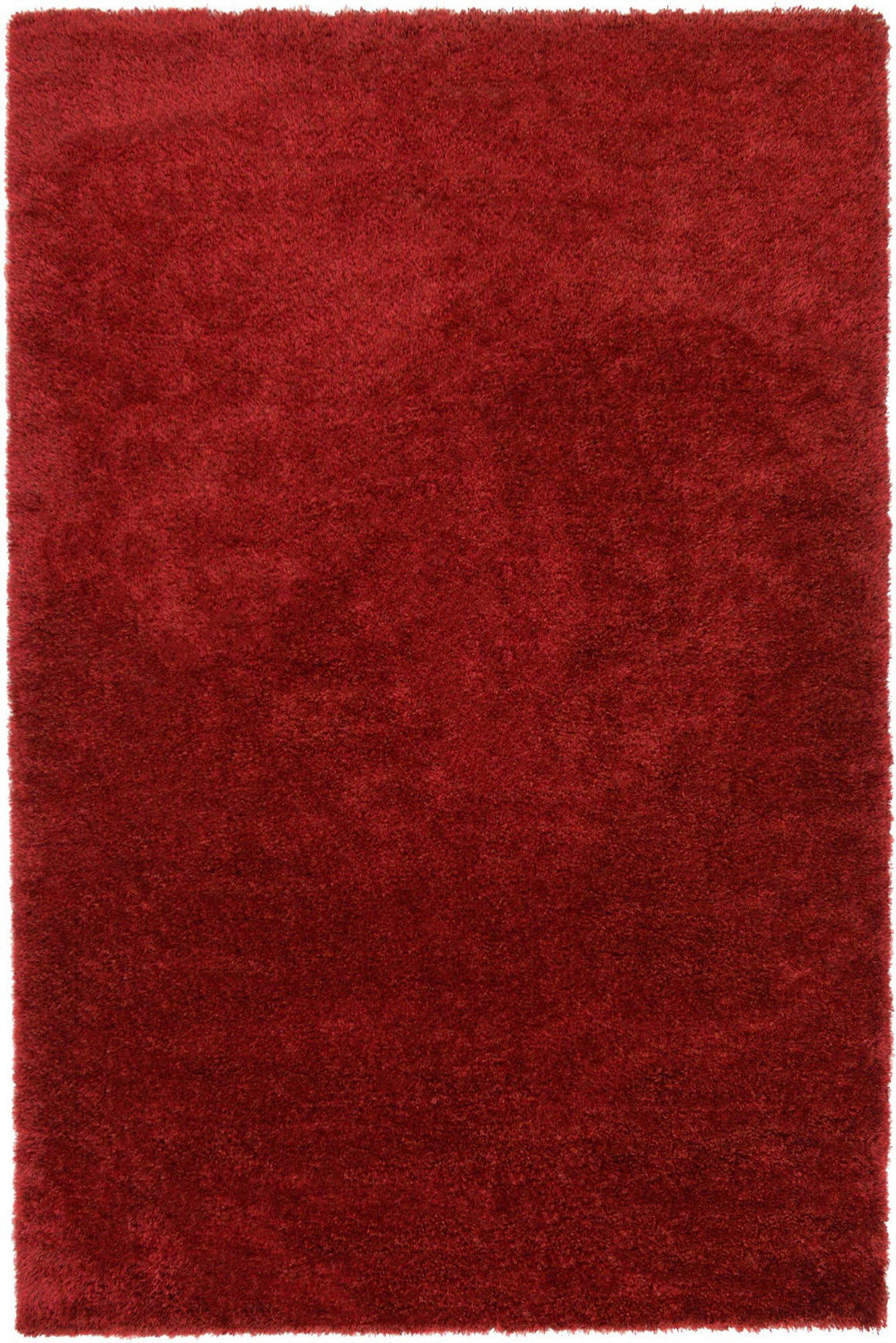 Large View Dream Plain Red Thick Shaggy Rug
