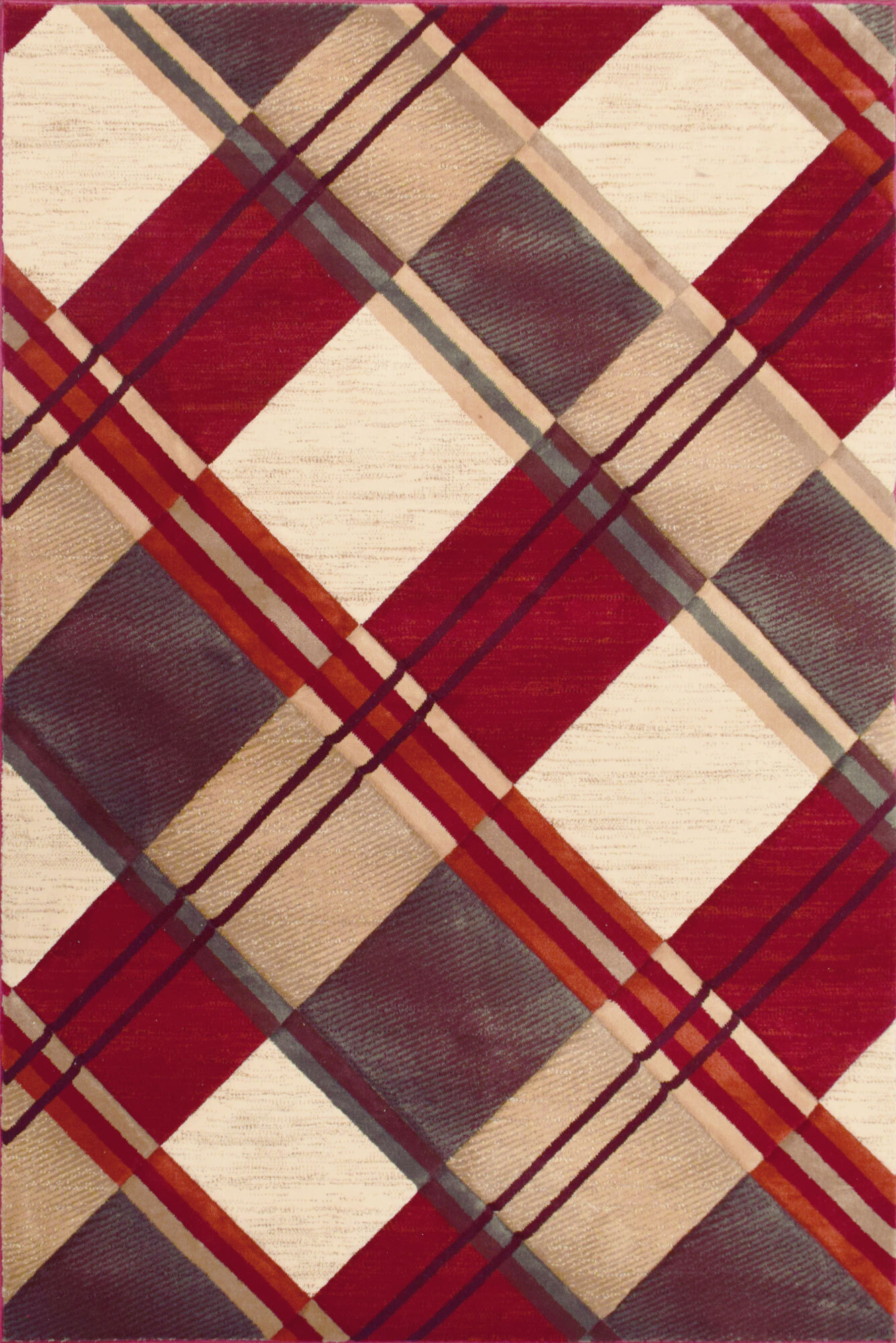 Eliza Carved Tartan Pattern Rug