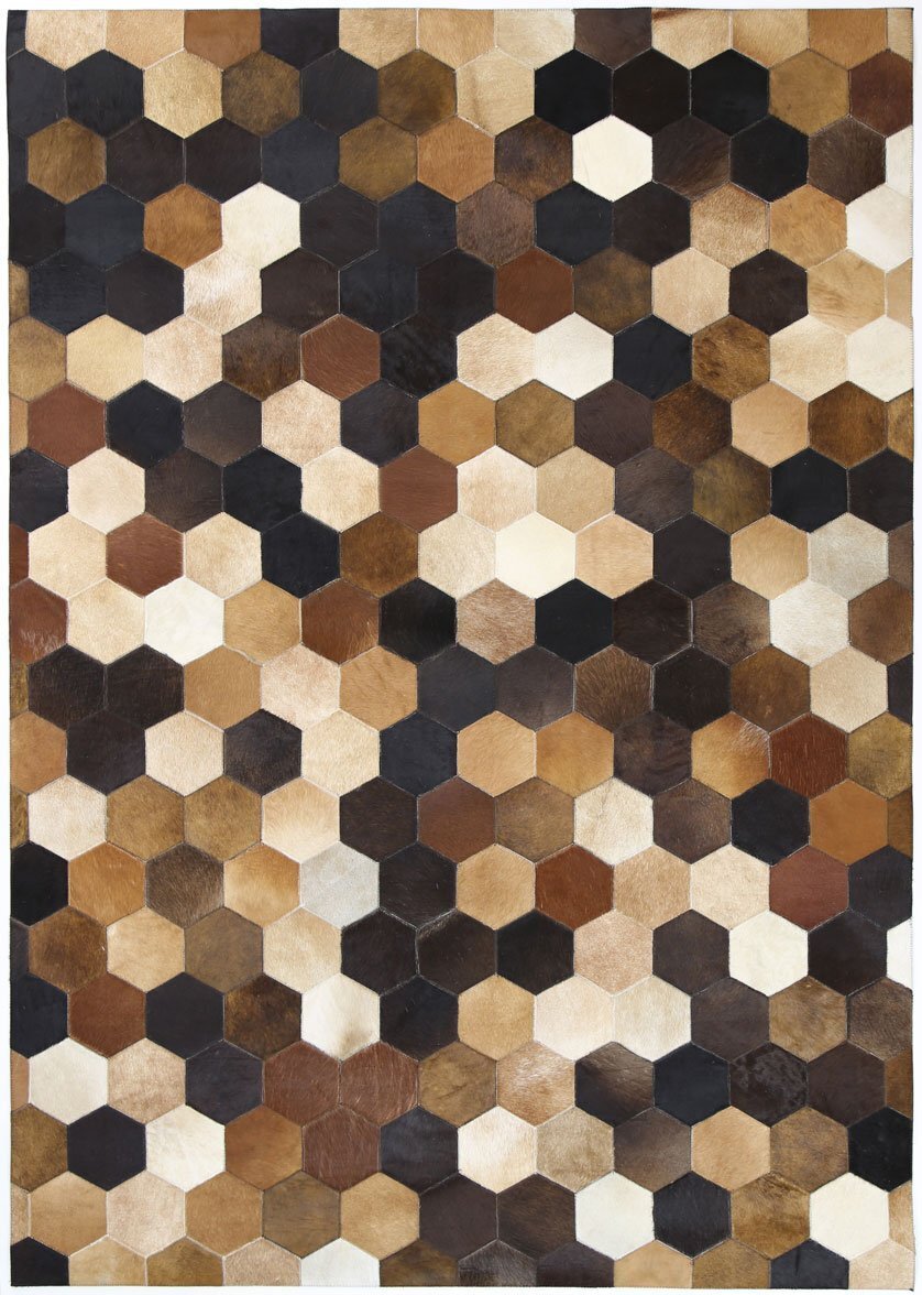Large View Elena Cow Hide Leather Rug
