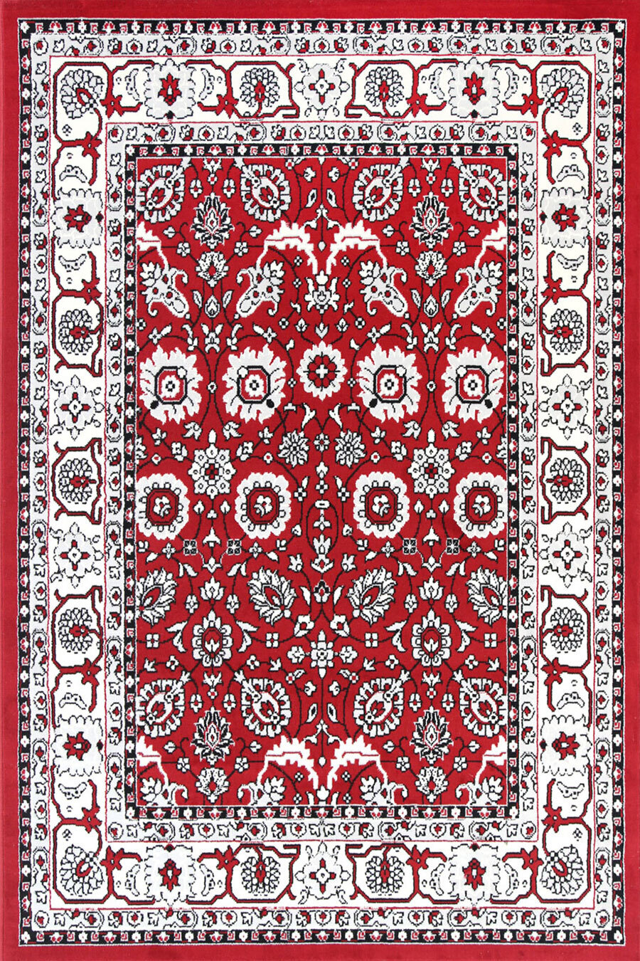 Large View Emma Red Traditional Floral Rug