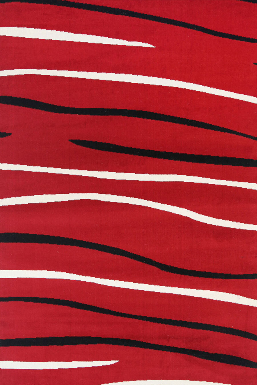 Emma Red Modern Striped Rug