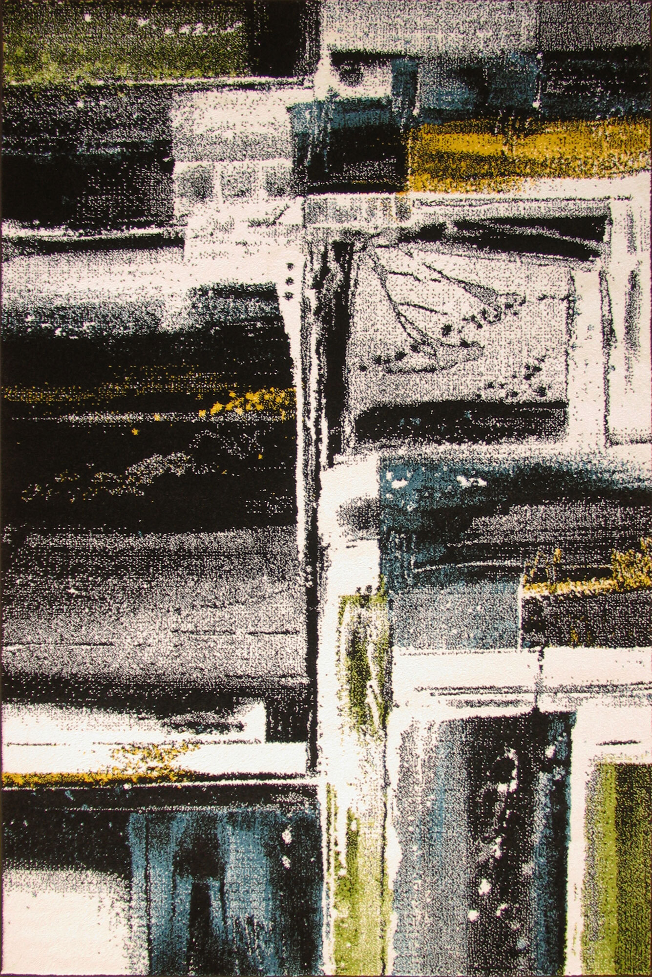 Ellen Black Modern Abstract Rug