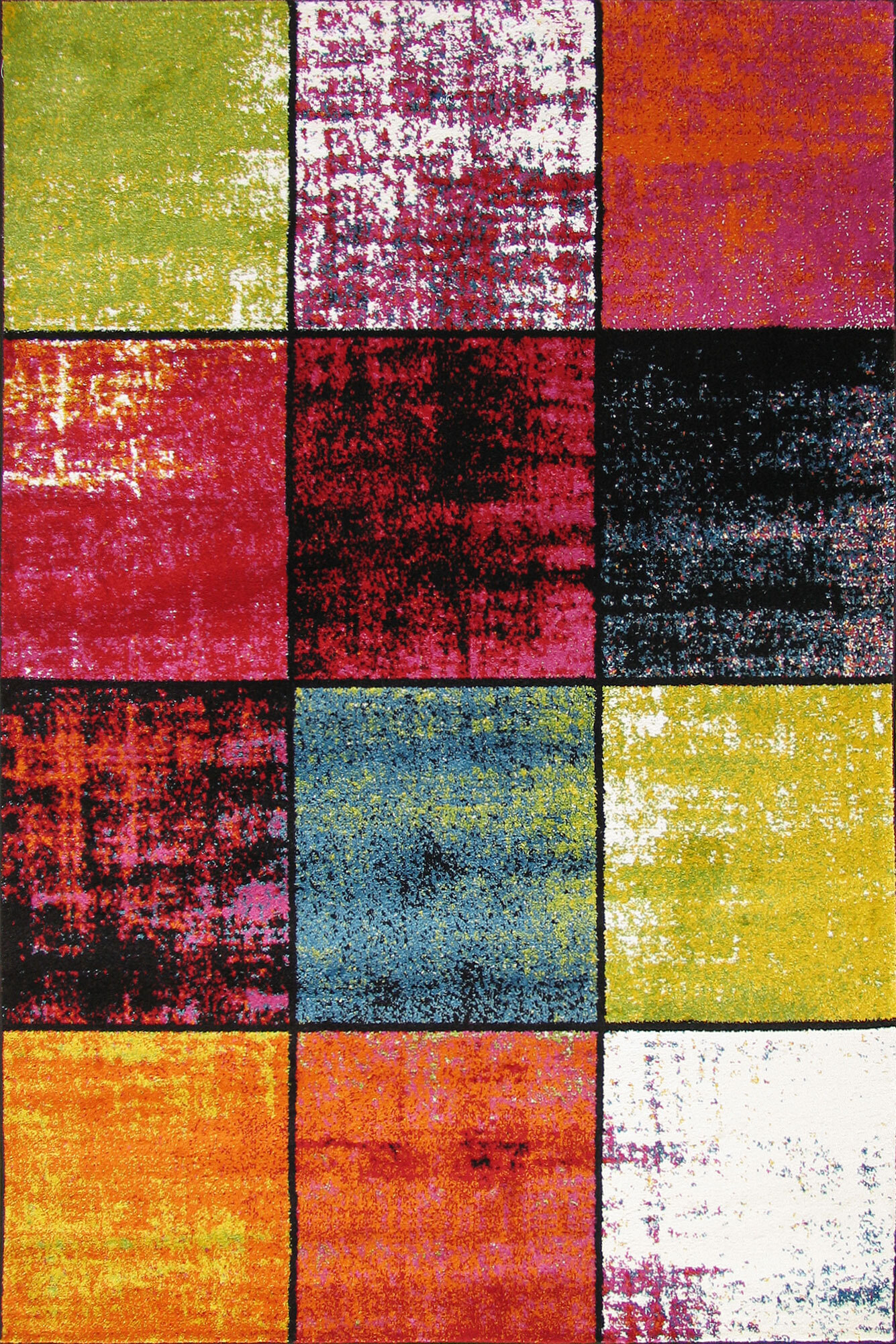Large View Ellen Modern Square Pattern Rug