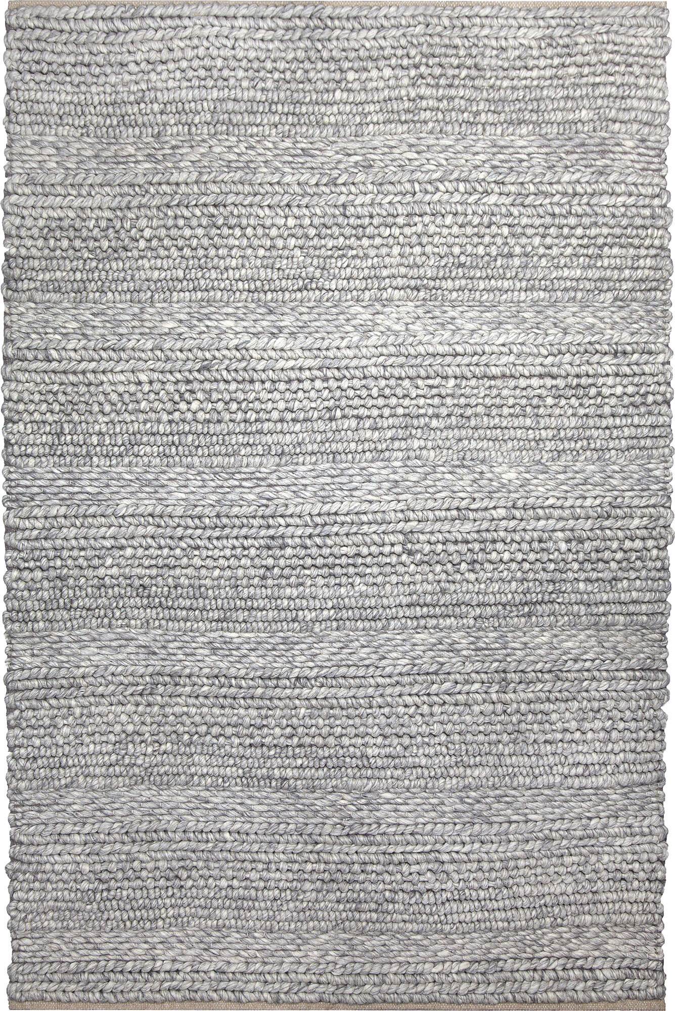 Echo Grey Hand Braided Wool Rug