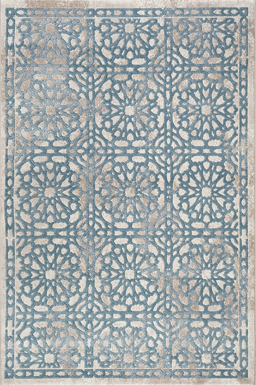 Fabian Damask Blue Rug