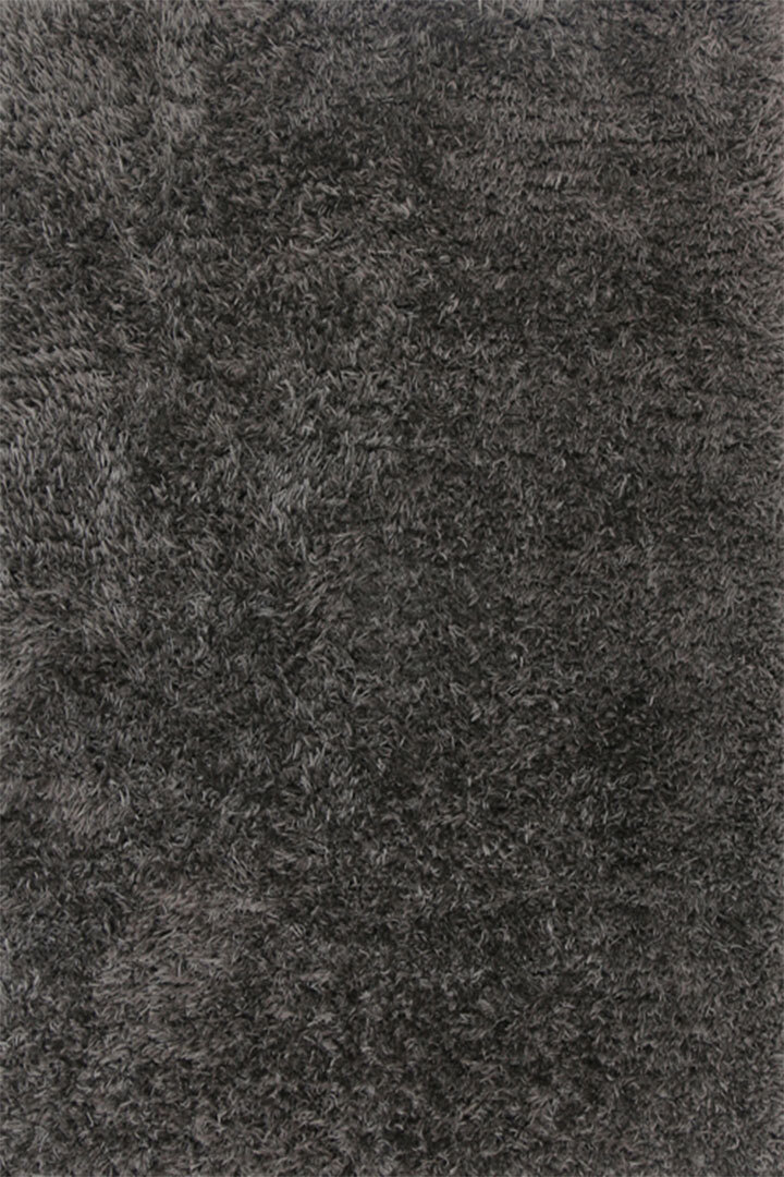 Large View Flavia Plain Black Soft Shaggy Rug