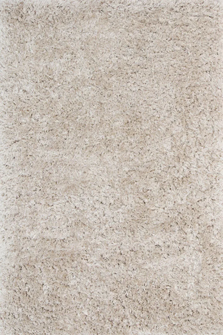 Large View Flavia Plain Cream Shaggy Rug
