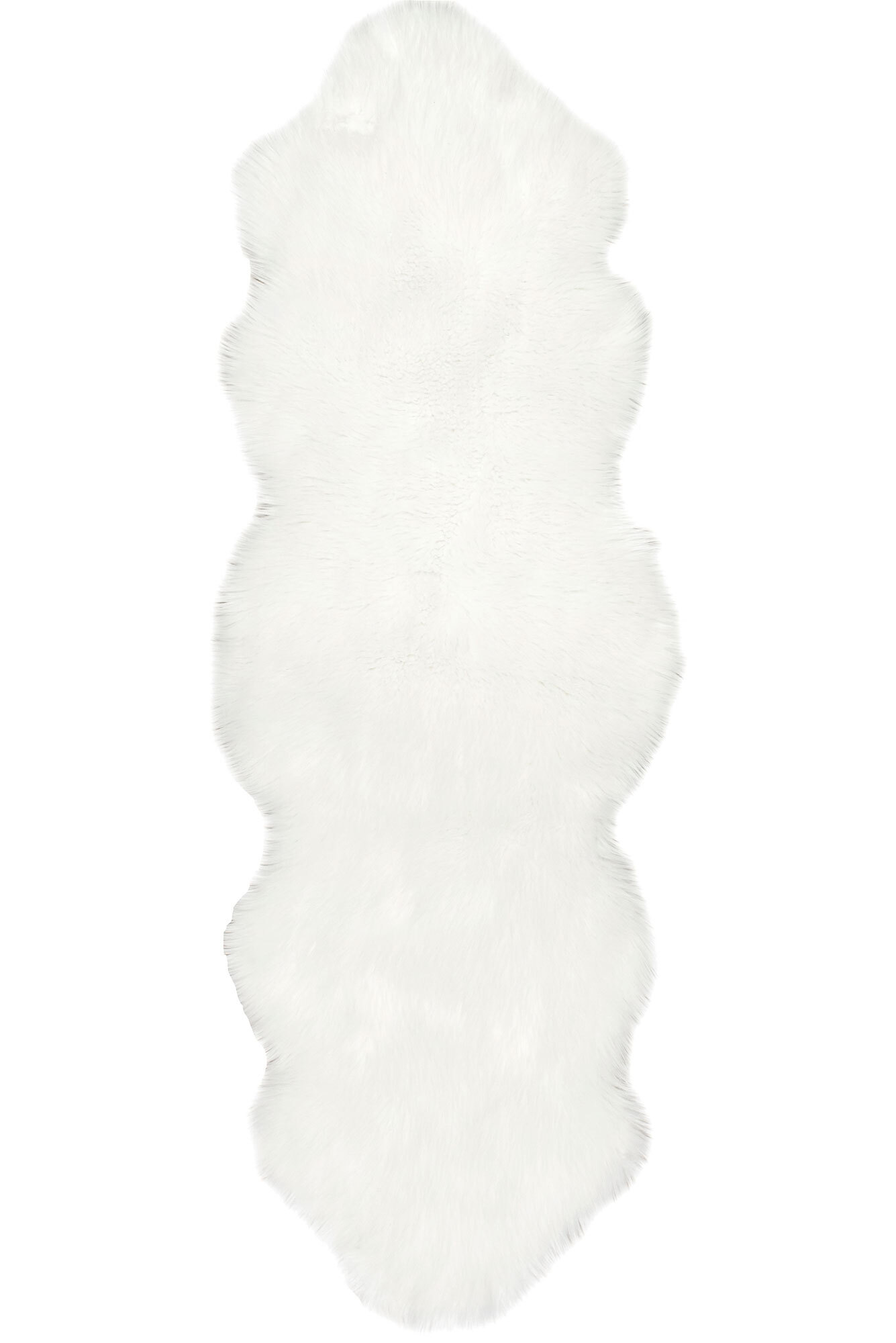 Large View Faux Sheepskin Fluffy White Rug
