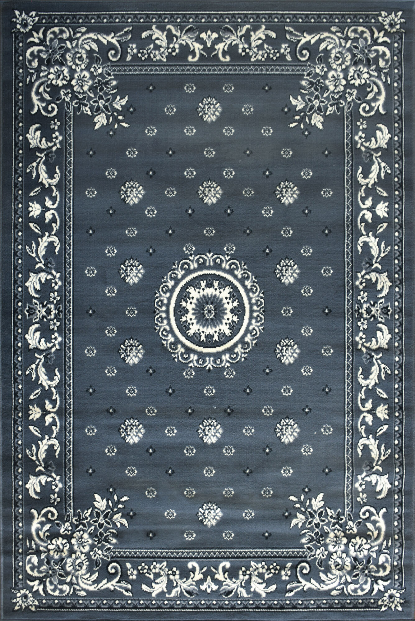 Gil Grey Traditional Medallion Rug