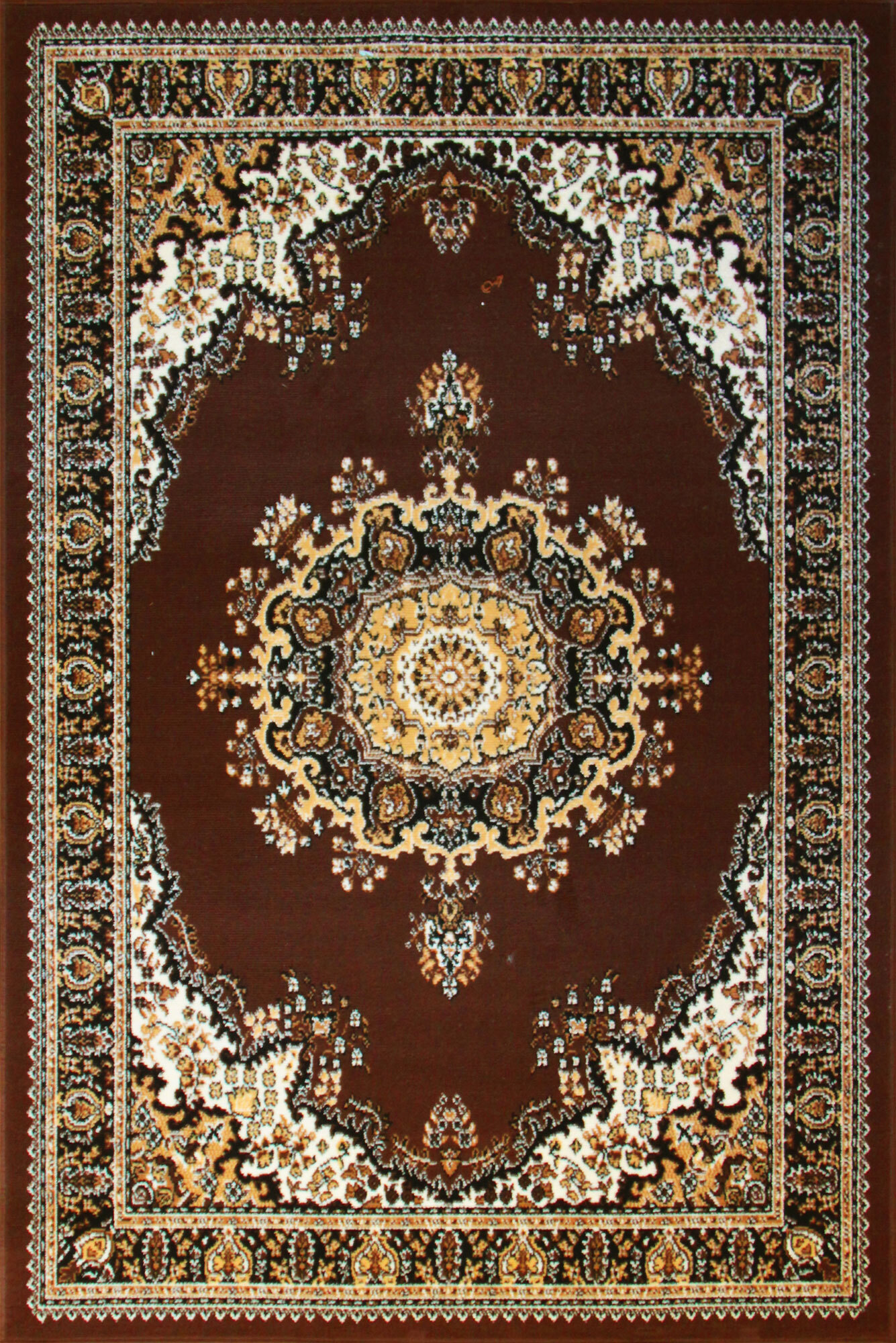 Large View Gil Classic Brown Medallion Rug
