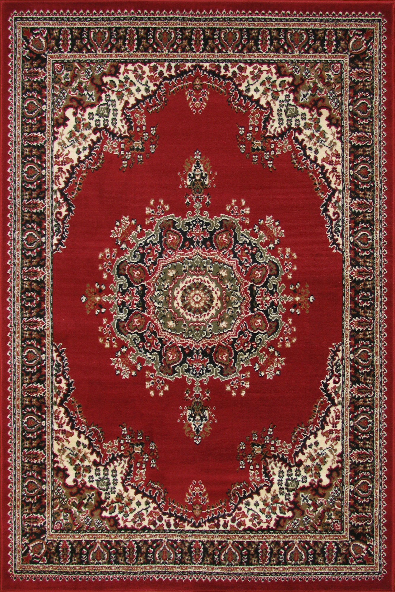 Large View Gil Red Traditional Medallion Rug