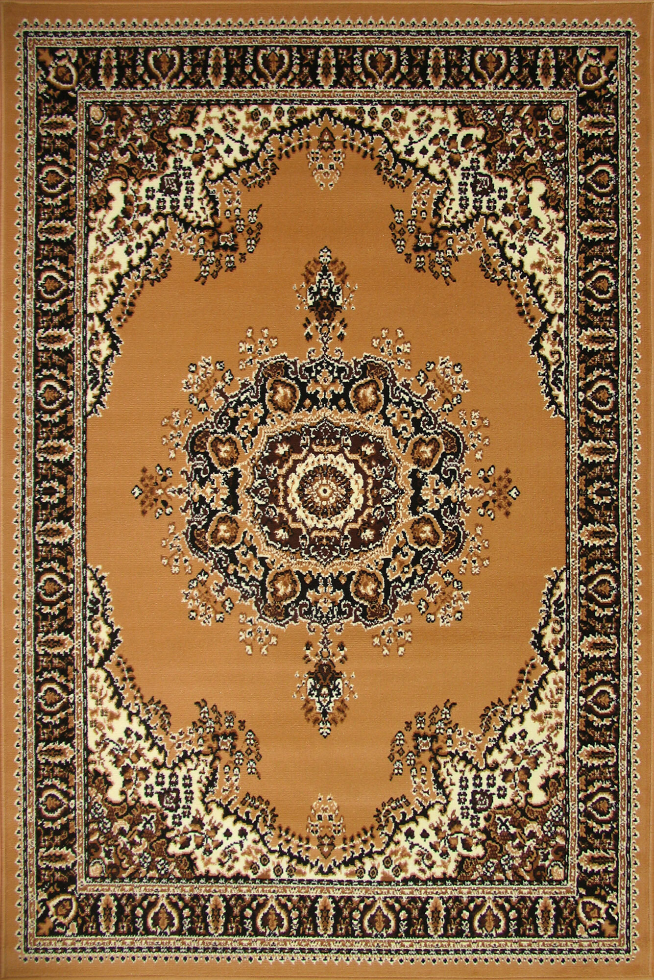 Large View Gil Tan Traditional Medallion Rug