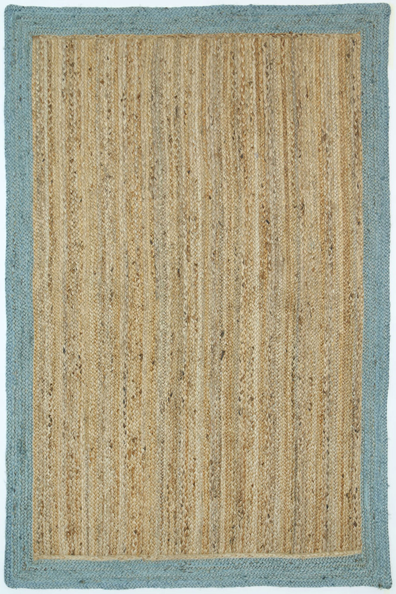 Harrold Blue Border Jute Rug